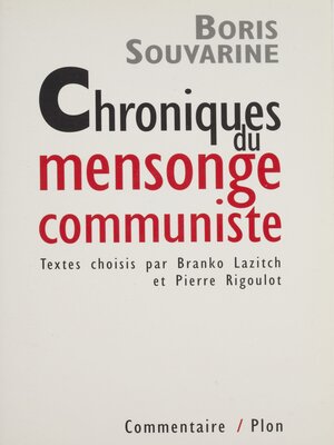 cover image of Chroniques du mensonge communiste